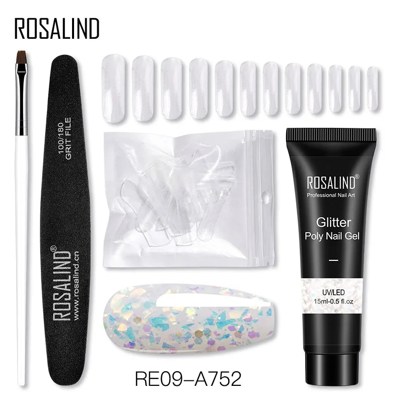 15/30 ml Poly Nail Gel Semi Permanent Akryl Extension Crystal Nail Art Fast Builder Hybrid Lack UV Poly Nagellack - 24 Timmar Deals