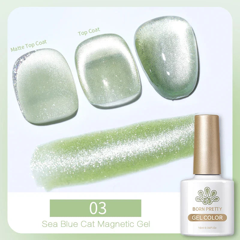 10ml Magic Cat Magnetic Gel Nail Polish Sparking Aurora Silver Effect Soak Off UV Gel Varnis Semi-Transparent - 24 Timmar Deals