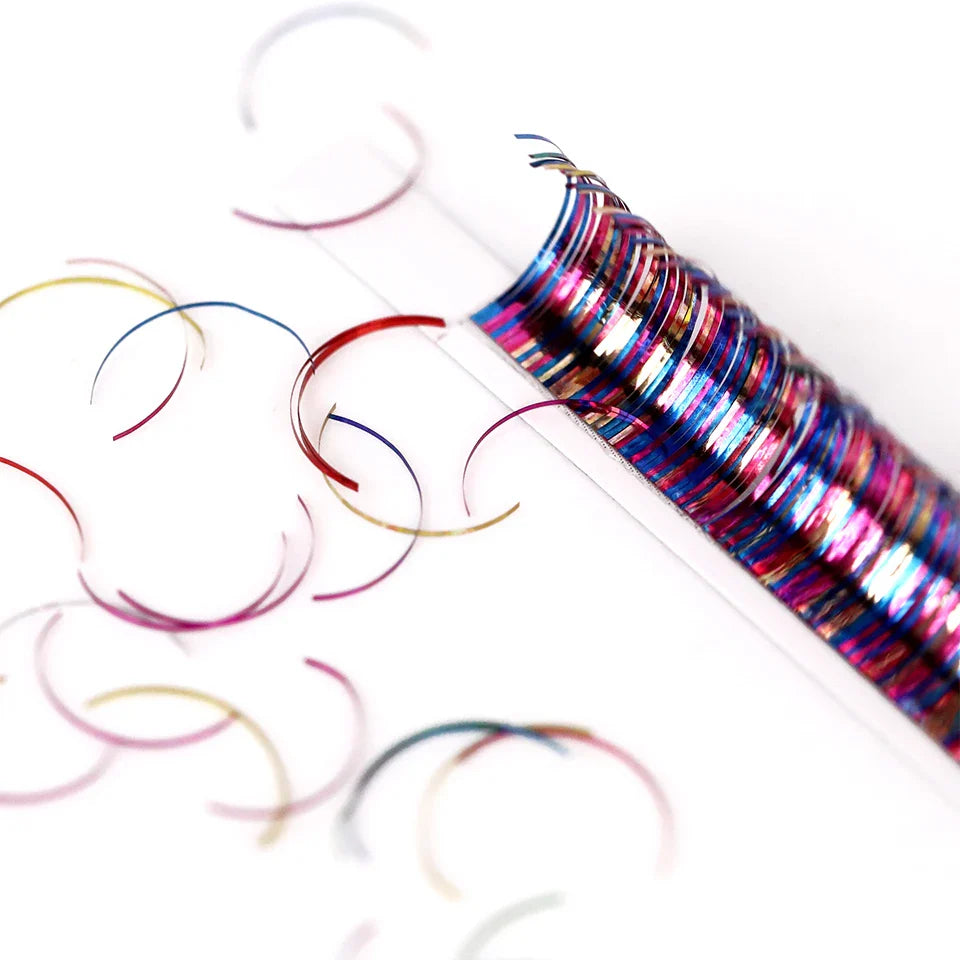 Shiny Colorful Lash Individual Holographic Tinsel Eyelash Extension Lashes Colored Christmas Party Tinsel Eyelashes - 24 Timmar Deals