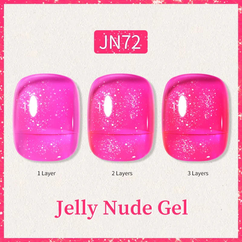 Transparent Jelly Nude Gellack 10ml Sheer Glitter Crystal Varnish - 24 Timmar Deals