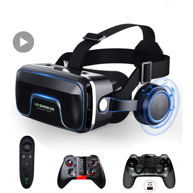 VR Shinecon 10.0 Hjälm 3D Glasögon Virtual Reality Casque headset för smartphone