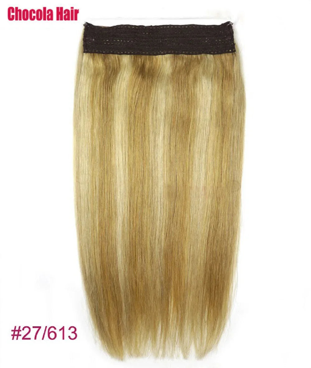 Halo Hair Extensions Brazilian Remy  Human Hair Extensions Secret Wire No Clip - 24 Timmar Deals