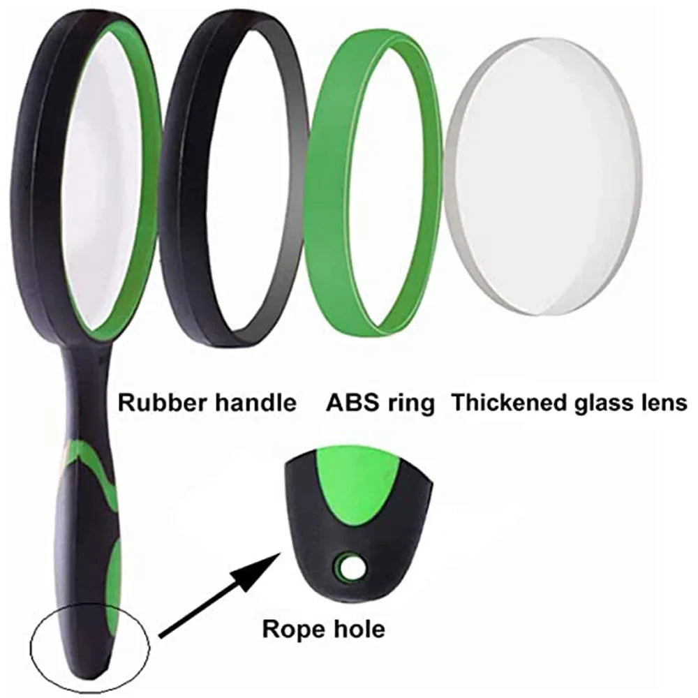 10X förstoringsglas för barn Seniorer Handhållen läsförstoringsglas 50 mm förstoringslins - 24 Timmar Deals