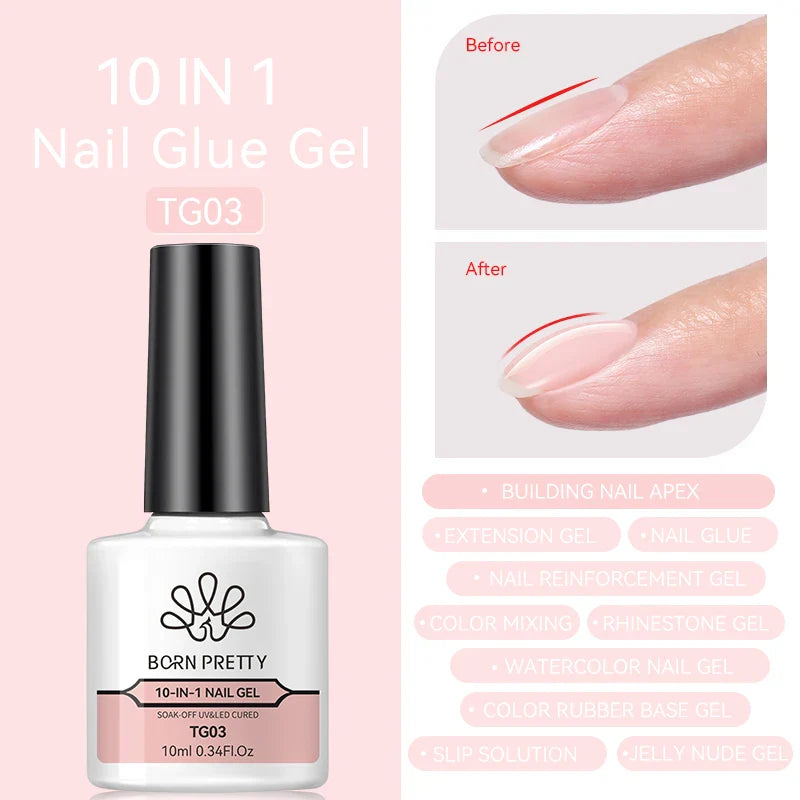 Transparent Jelly Nude Gellack 10ml Sheer Glitter Crystal Varnish - 24 Timmar Deals