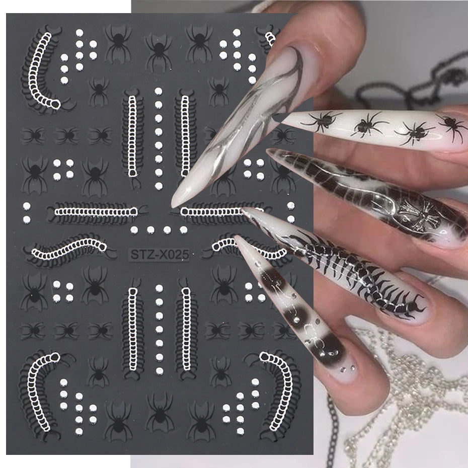 3D Metall Silver Flame Nail Stickers Bronzing Chrome - 24 Timmar Deals