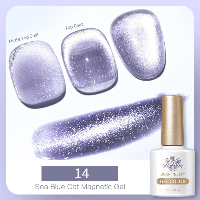 10ml Magic Cat Magnetic Gel Nail Polish Sparking Aurora Silver Effect Soak Off UV Gel Varnis Semi-Transparent - 24 Timmar Deals