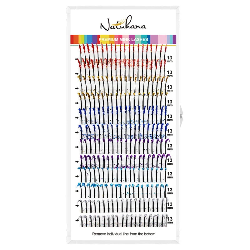 Glitter Shiny Colorful False Eyelash Extension DIY Mix Color Lashes Christmas Cosplay Party - 24 Timmar Deals