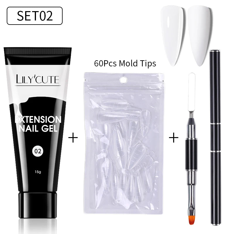 15ml Polygel Nail Extension Set - 24 Timmar Deals