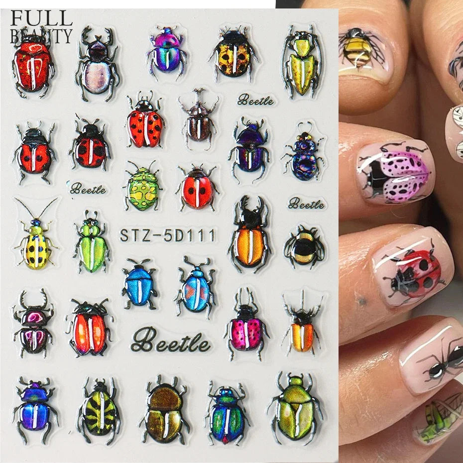5D Beetle Bug Nail Art dekaler - 24 Timmar Deals