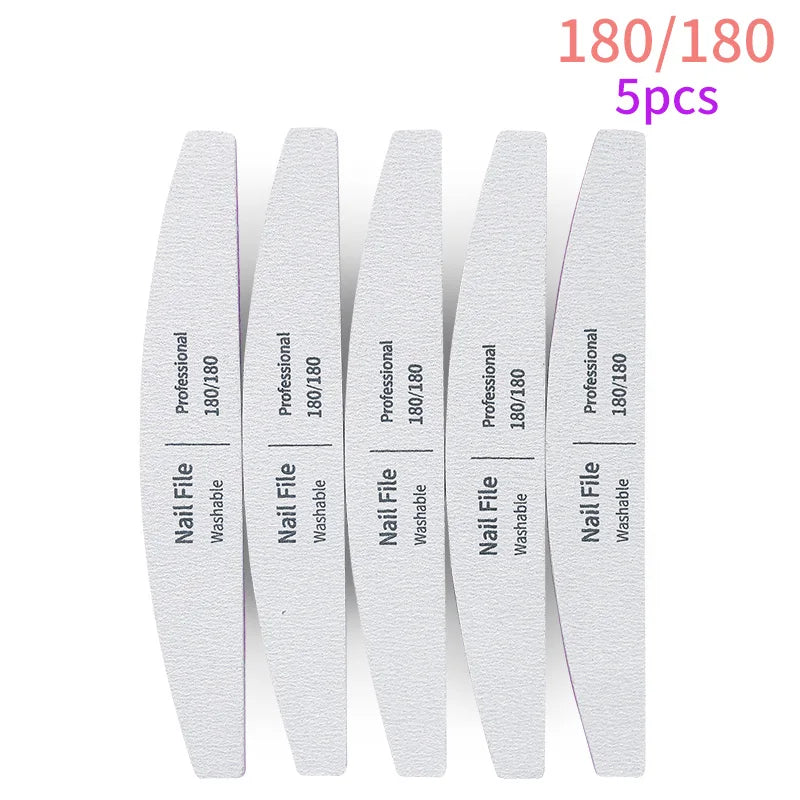 Nail File 100 to 180 Professional Tools Emery for Manicure Lime 240 Sandpaper Gel Polishing Files for Nails Buffers Set Polisher - 24 Timmar Deals