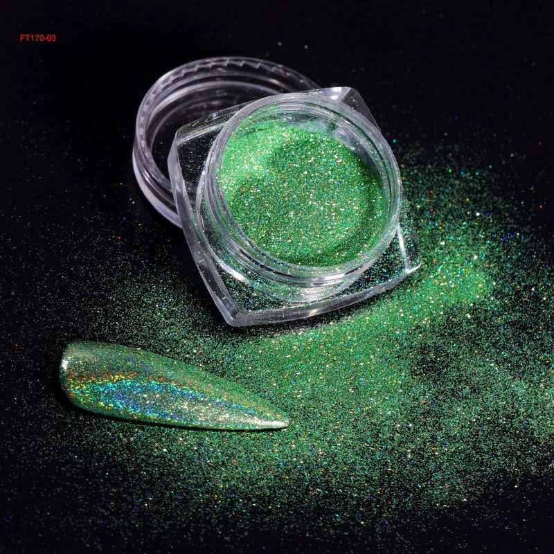 Holographic Nail Powder Net-2g Chrome Laser Mirror Glitter - 24 Timmar Deals