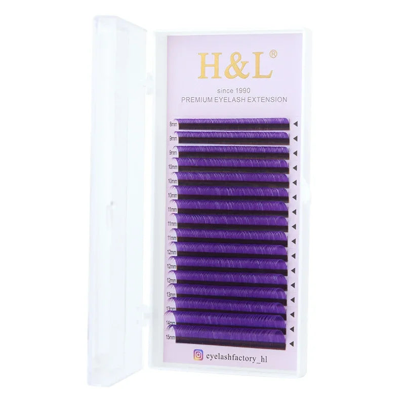 H&L Color Russian Volume Eyelashes Extension Curl Eyelash Extension Mink Lashes Individual Eyelashes Makeup Tool - 24 Timmar Deals