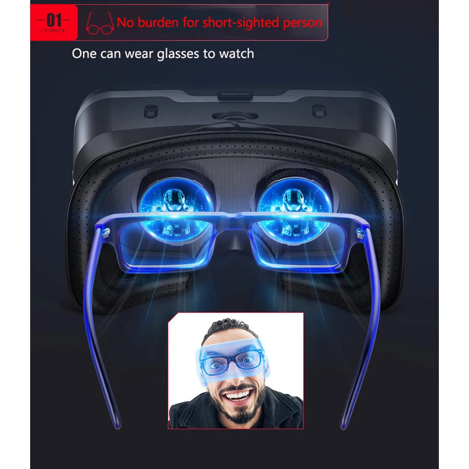 VR Shinecon 10.0 Hjälm 3D Glasögon Virtual Reality Casque headset för smartphone - 24 Timmar Deals