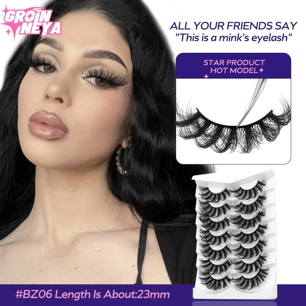 Lashes 5/7 Pairs Eyelashes Faux Mink Eyelashes Long Lasting Fluffy Mink Lashes Dramatic Volume lashes Extension Thick Long - 24 Timmar Deals