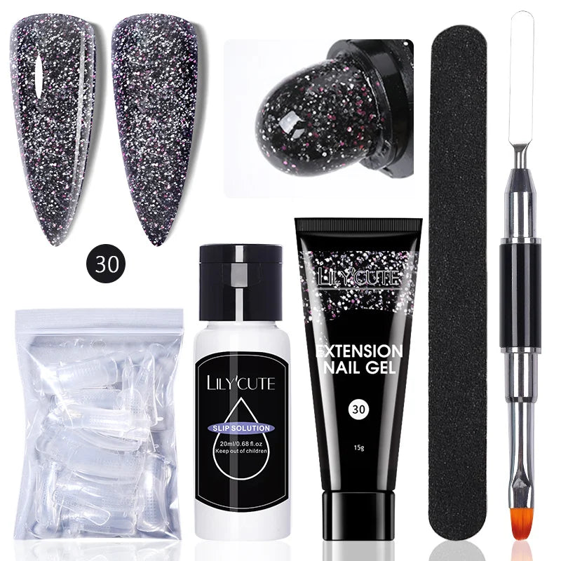 15ml Polygel Nail Extension Set - 24 Timmar Deals