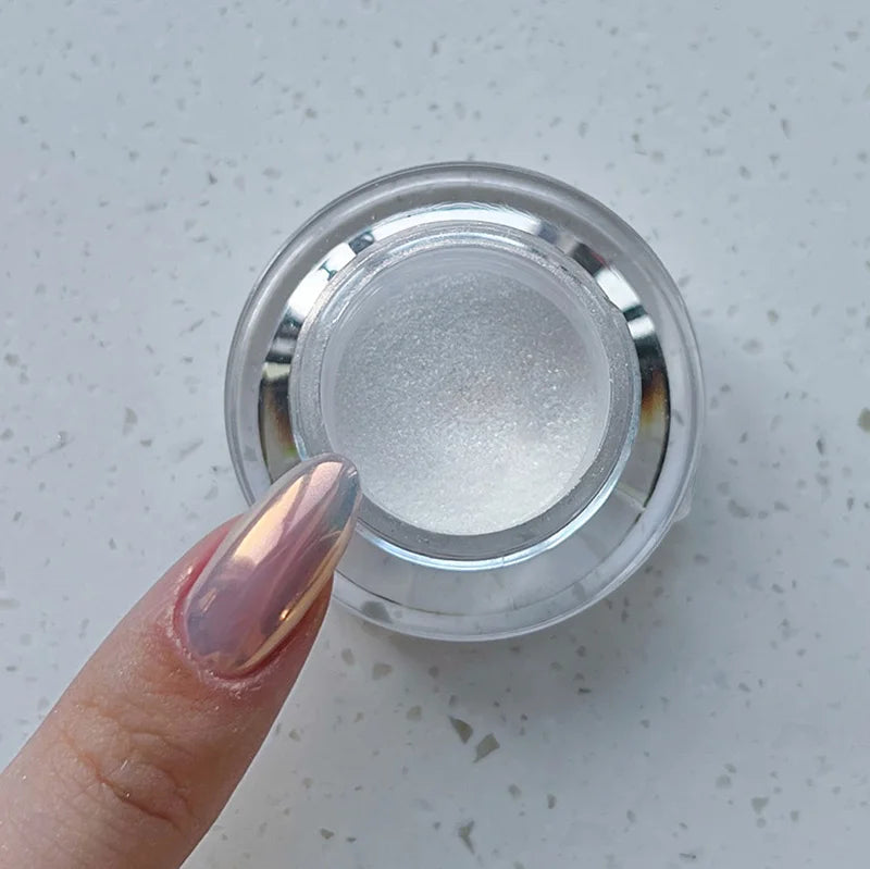 1 burk Plätering Aurora Chrome Nail Powder Högglans Moonlight Mirror Fint Glitter Pigment Aurora Pearl - 24 Timmar Deals