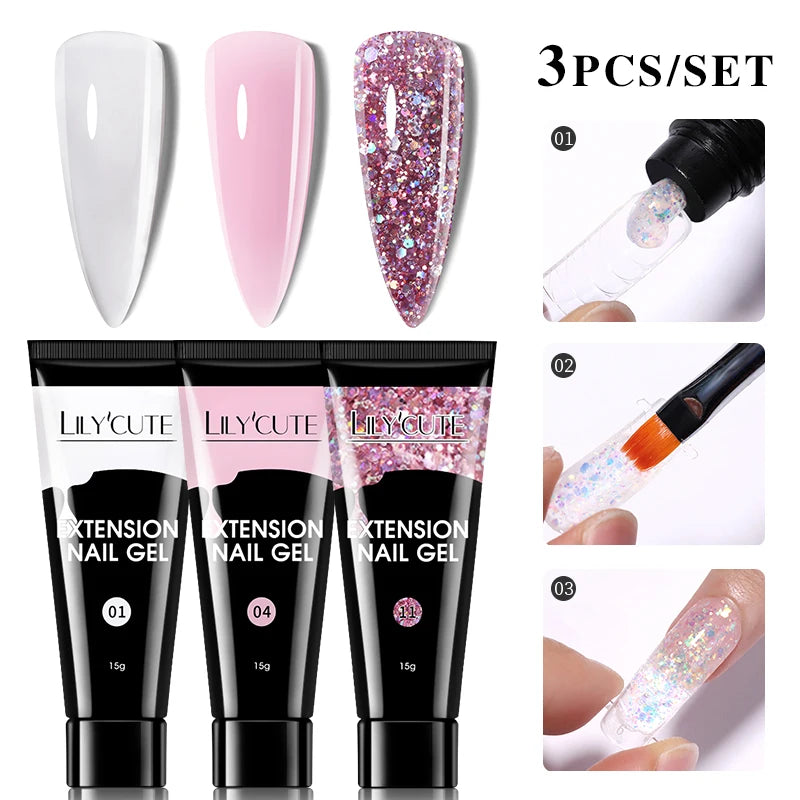 15ml Polygel Nail Extension Set - 24 Timmar Deals