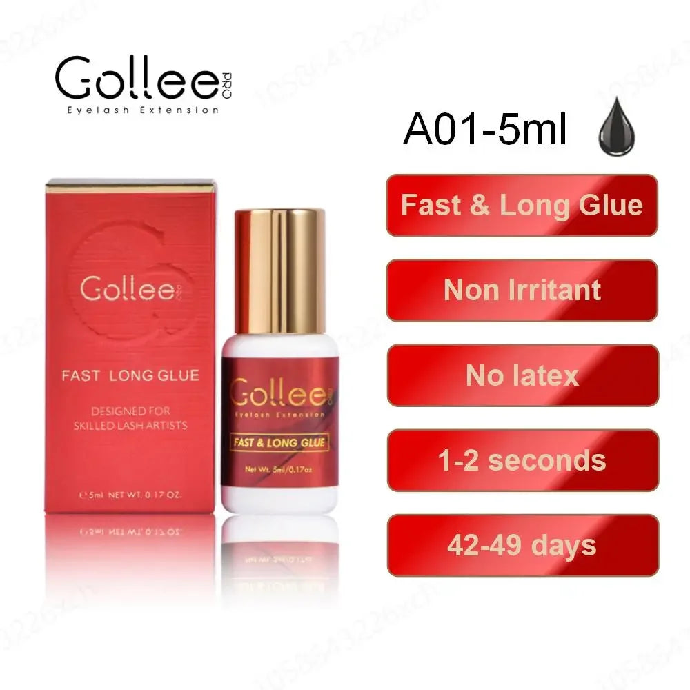 Gollee 5ml Eyelash Extension Glue 0.5 Second Fast Drying False Eye Lash Extension Glue Gollee Super Bonder Eyelash Glue Primer - 24 Timmar Deals