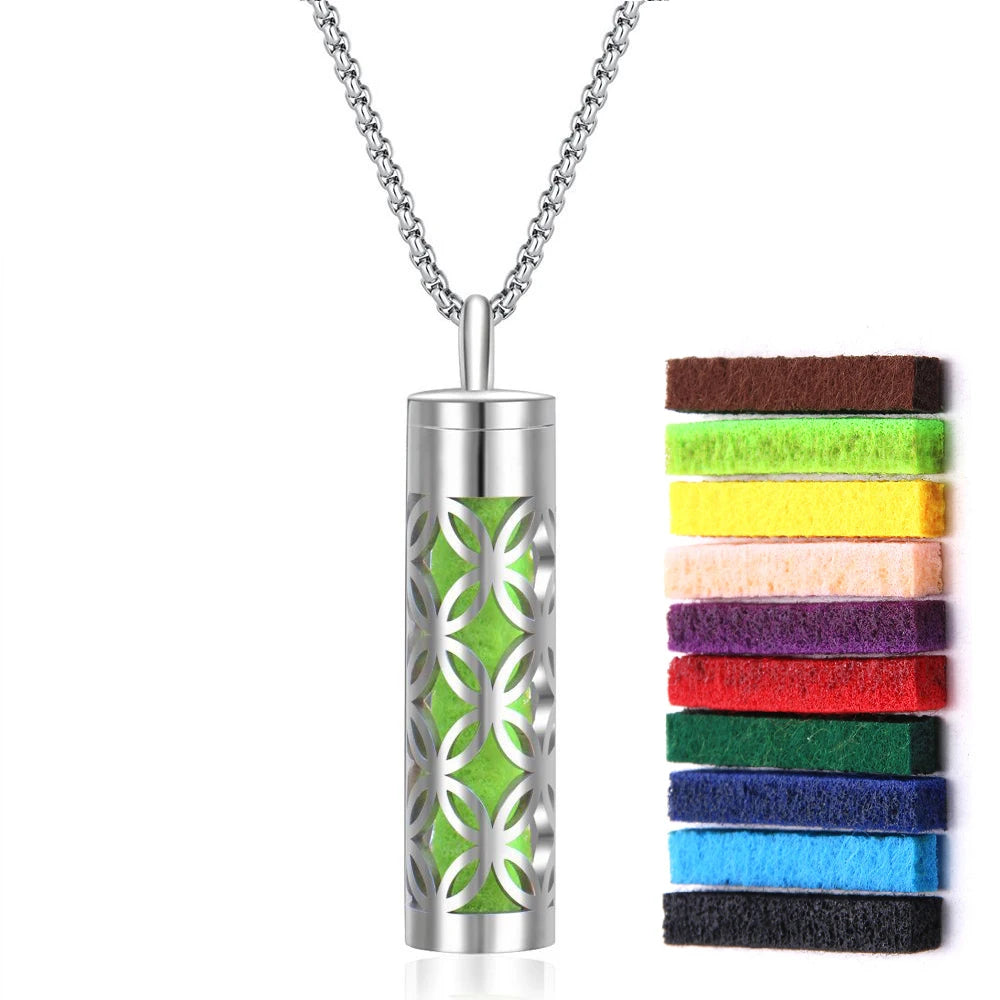 Aromaterapi Halsband Diffuser hänge 316L medaljong i rostfritt stål - 24 Timmar Deals