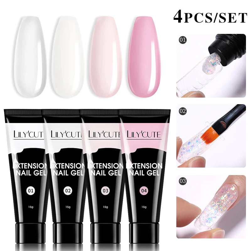 15ml Polygel Nail Extension Set - 24 Timmar Deals