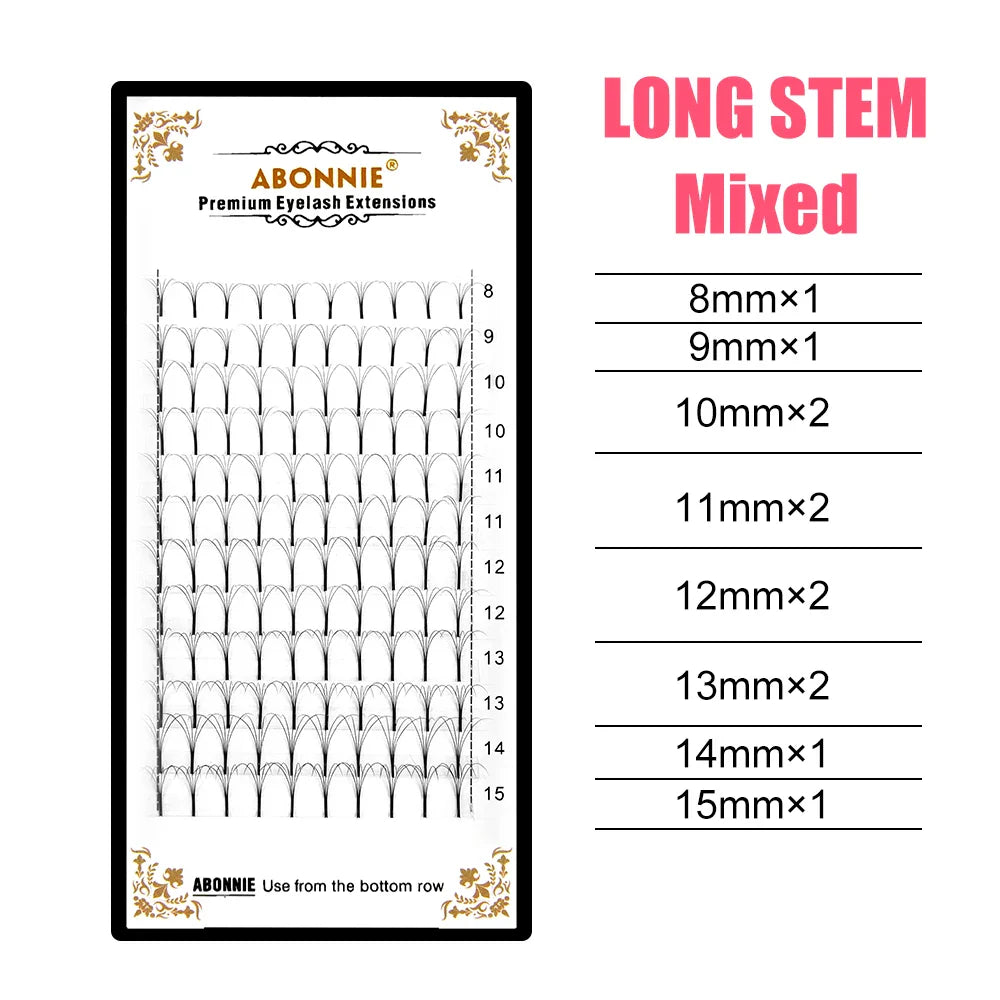 3D Long Stem Premade Fans Curl Russian Volume Eyelashes - 24 Timmar Deals