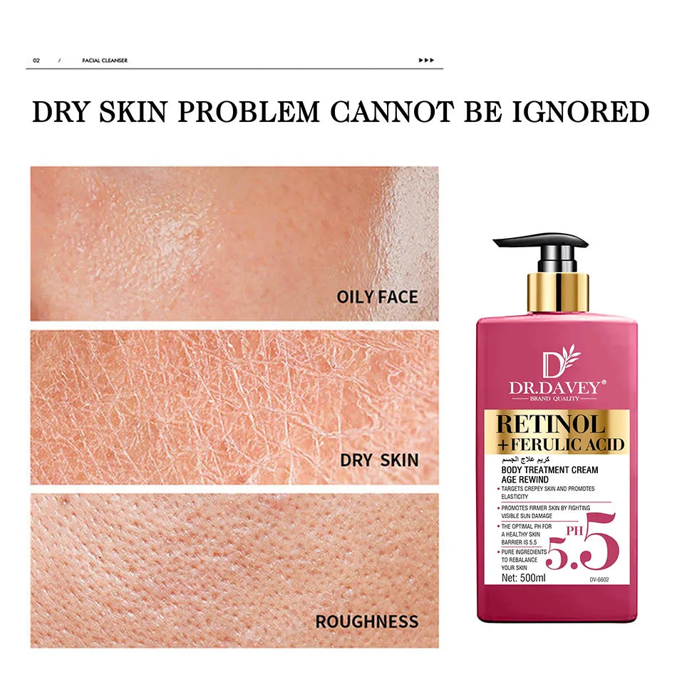 PH 5.5 Retinol Body Lotion Firming Moisturizer Wrinkle Cream Boosts Skin Firmness For Face, Body, Dry Skin Improves Elasticity - 24 Timmar Deals