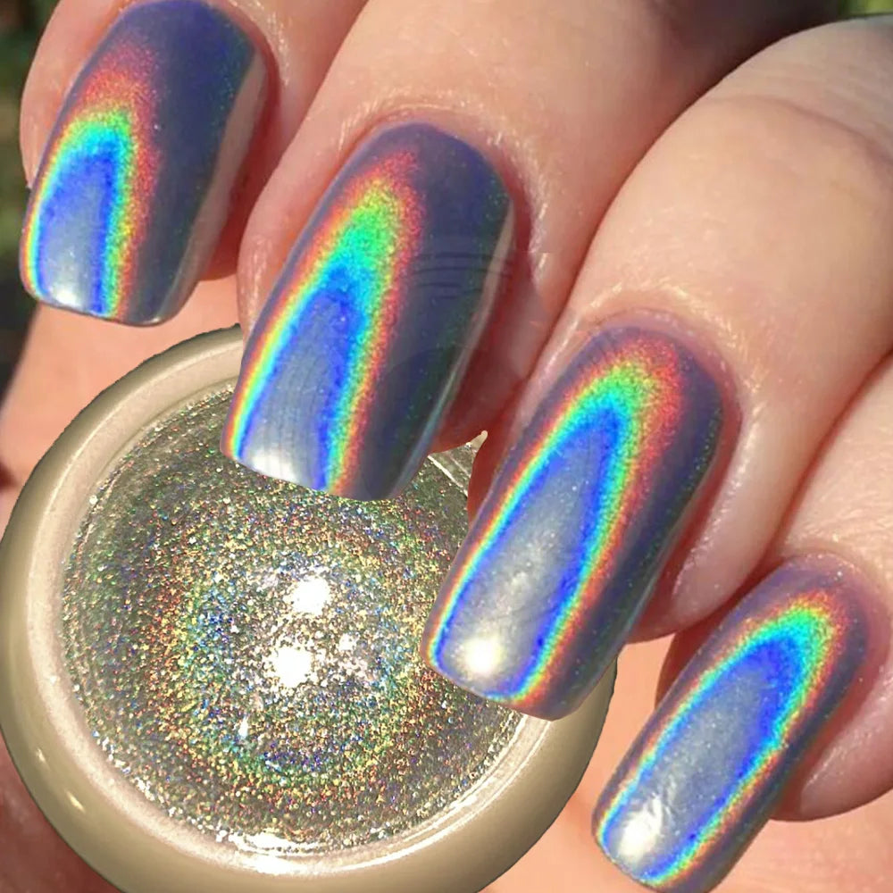 Holographic Nail Powder Net-2g Chrome Laser Mirror Glitter - 24 Timmar Deals
