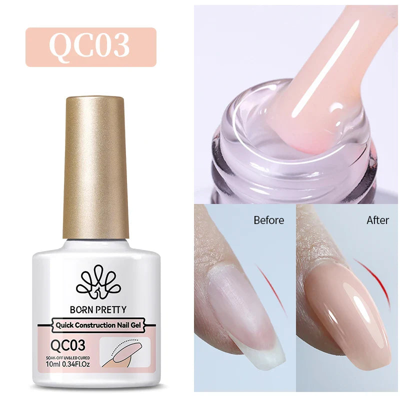 Transparent Jelly Nude Gellack 10ml Sheer Glitter Crystal Varnish - 24 Timmar Deals
