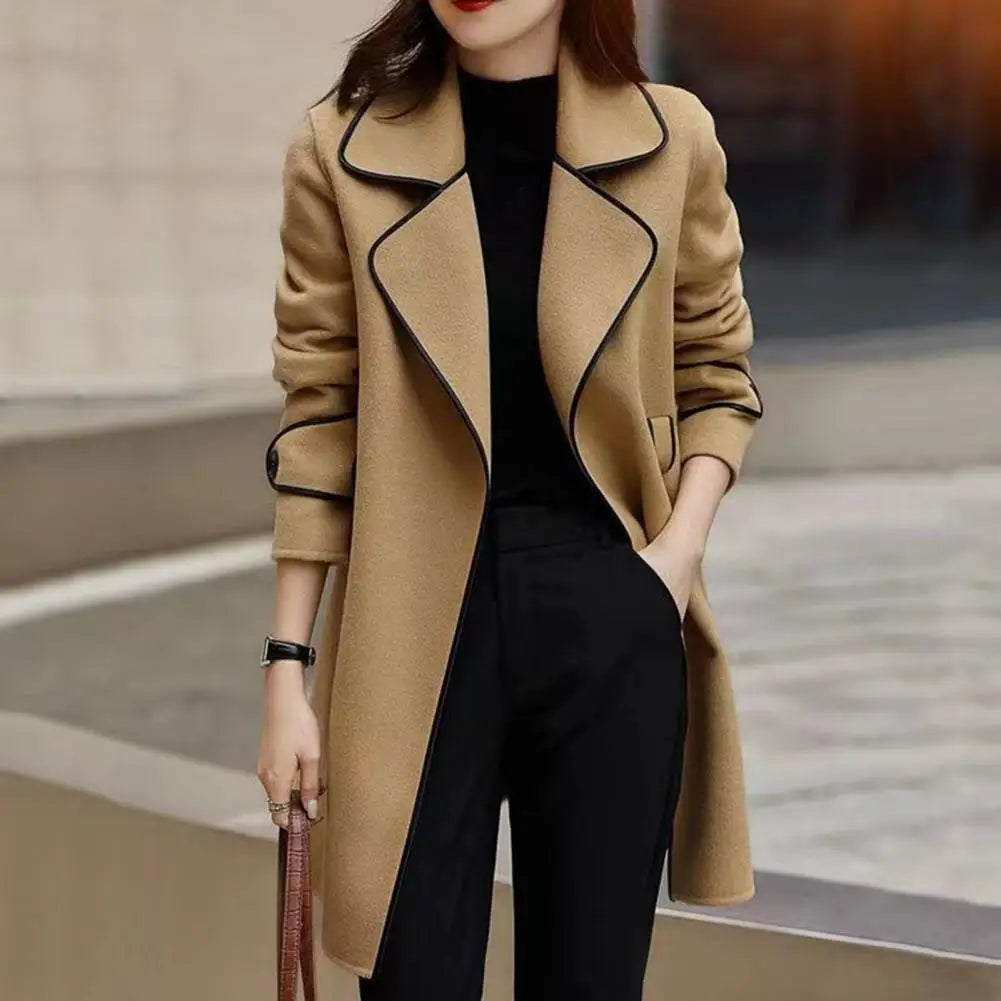 Snygga Ytterkläder för kvinnor Elegant långärmad höst vinterkappa - 24 Timmar Deals