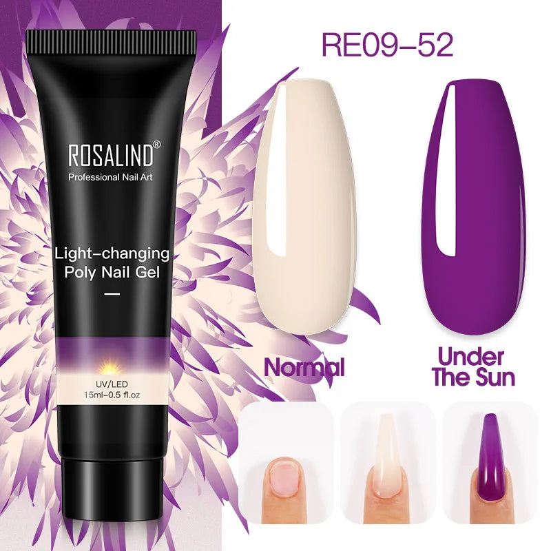 15/30 ml Poly Nail Gel Semi Permanent Akryl Extension Crystal Nail Art Fast Builder Hybrid Lack UV Poly Nagellack - 24 Timmar Deals