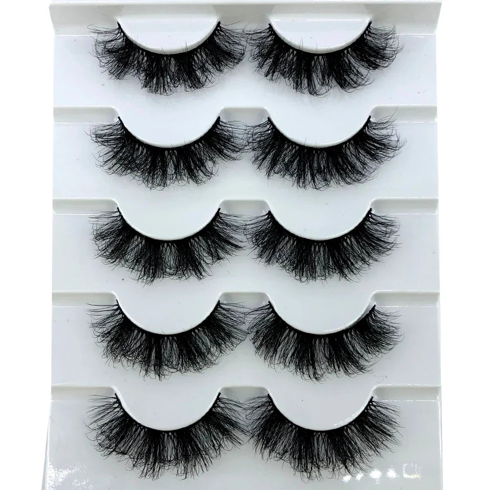 5 Pairs Lashes Mink Lashes Faux Eyelashes Mink False Eyelashes Dramatic Volume Lashes Eyelash Extension False Eyelashes - 24 Timmar Deals