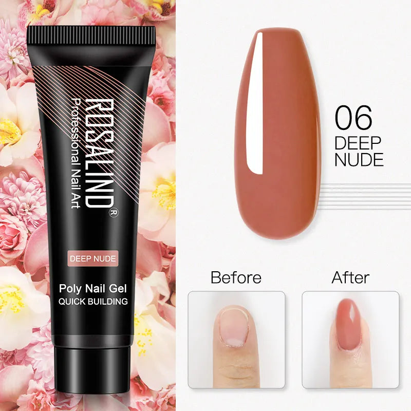 Poly Nagelgel Akrylförlängning Kristall Nagelkonst Hybridlack Sliplösning Poly Nagellack Semipermanent 15/30ml - 24 Timmar Deals