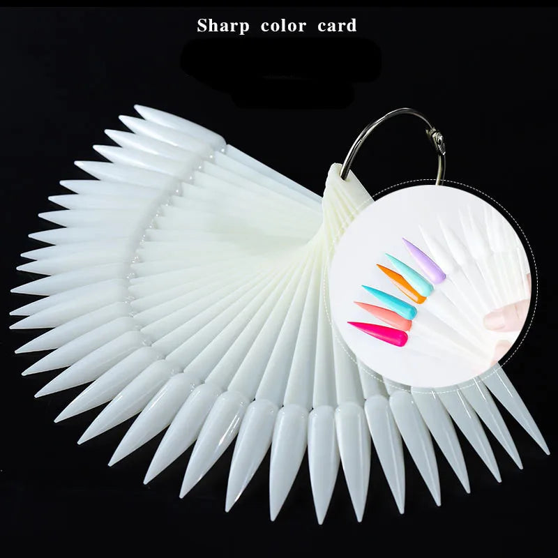 Sharp Fan Shaped Nail Art, False Tips, Polish Gel Color, Practice Display 50st - 24 Timmar Deals