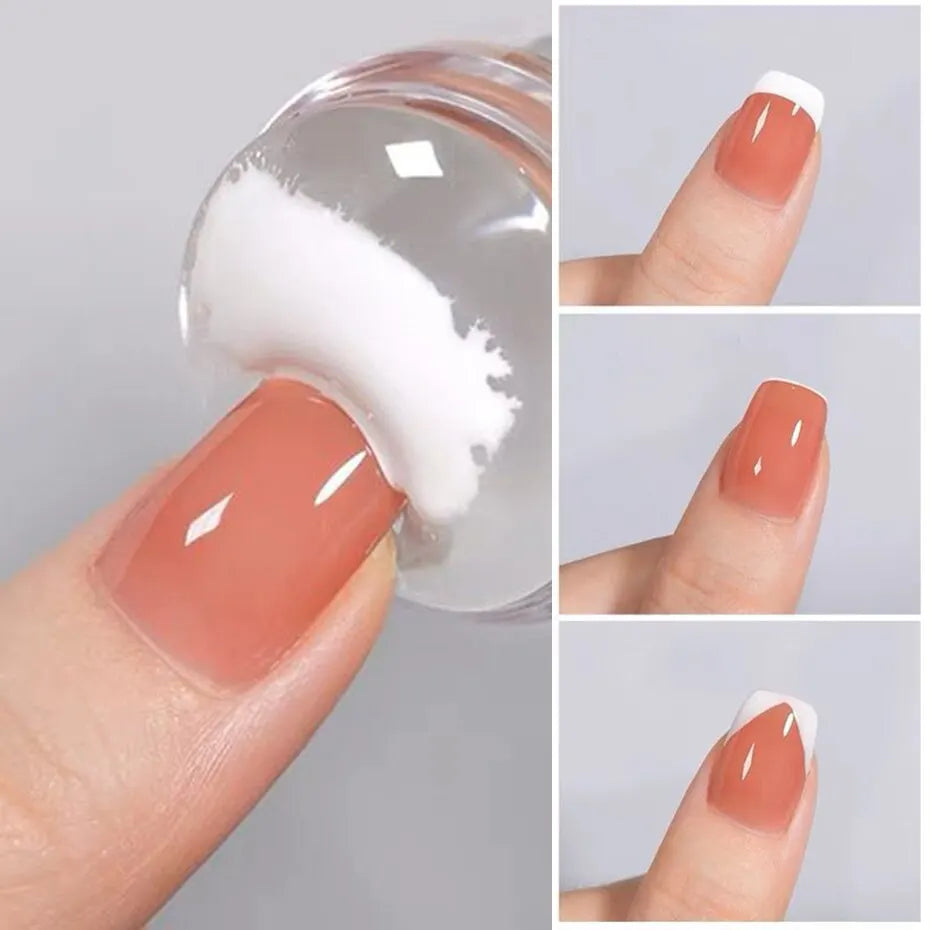 1 st mjuk gelé silikon nagelstämpel med lock - 24 Timmar Deals