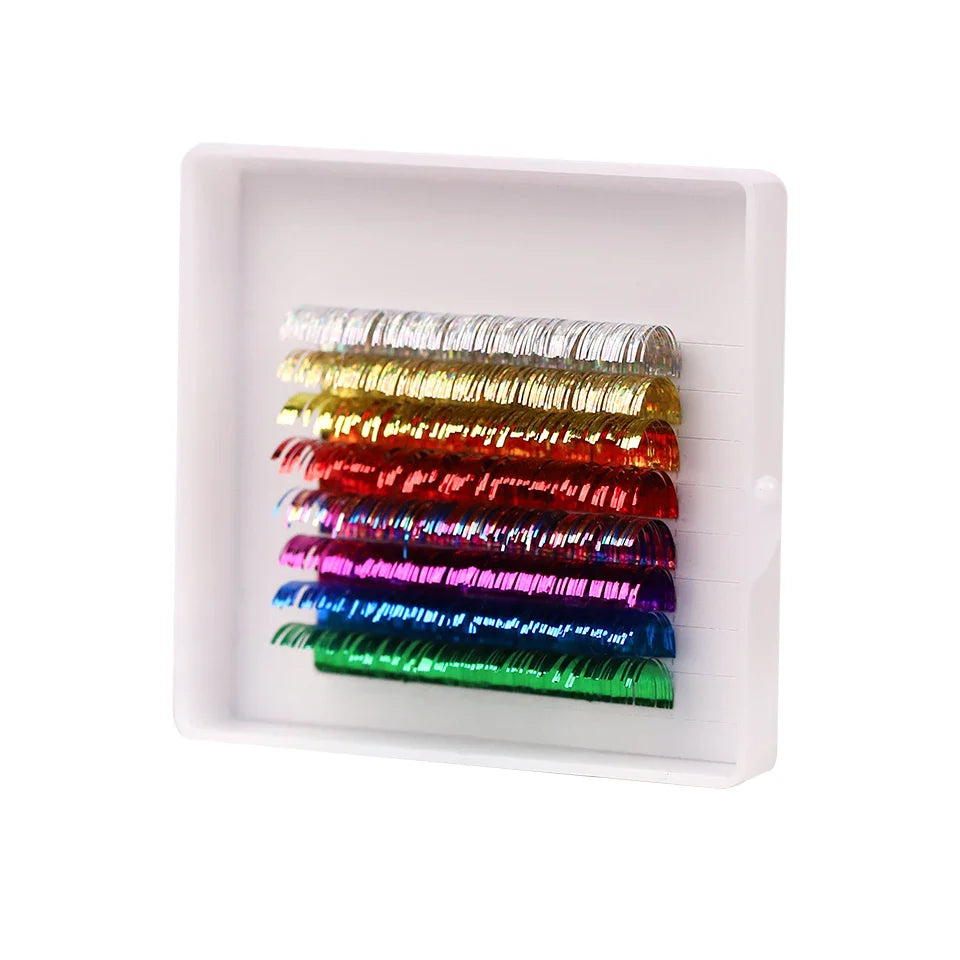 Shiny Colorful Lash Individual Holographic Tinsel Eyelash Extension Lashes Colored Christmas Party Tinsel Eyelashes - 24 Timmar Deals