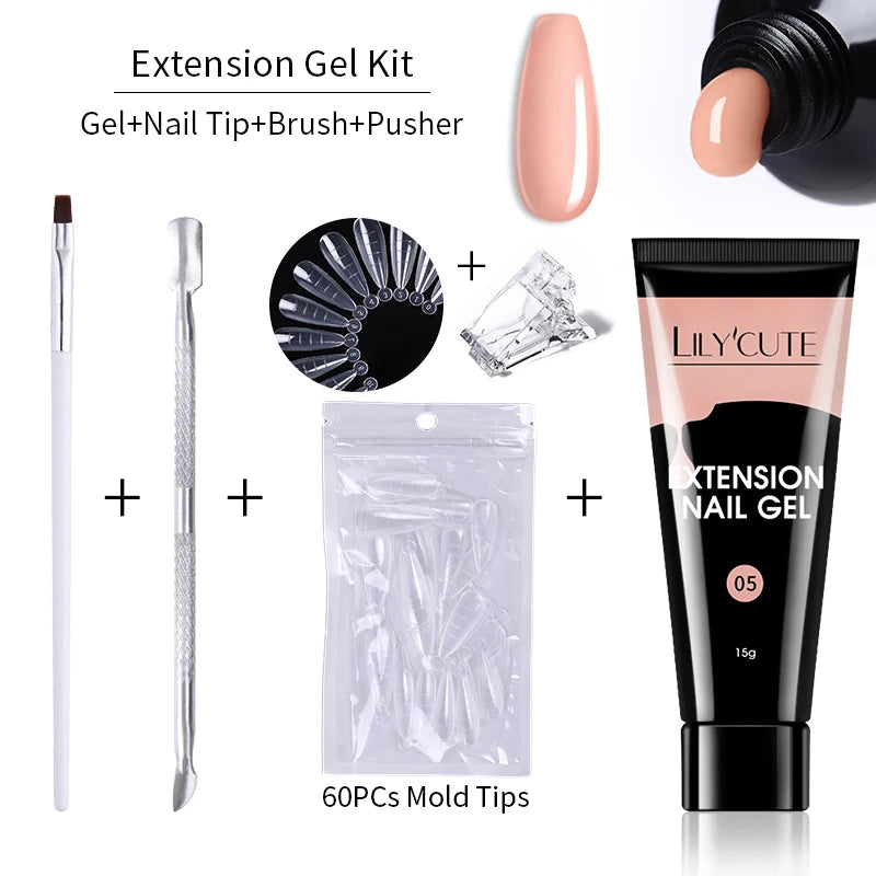 15ml Polygel Nail Extension Set - 24 Timmar Deals