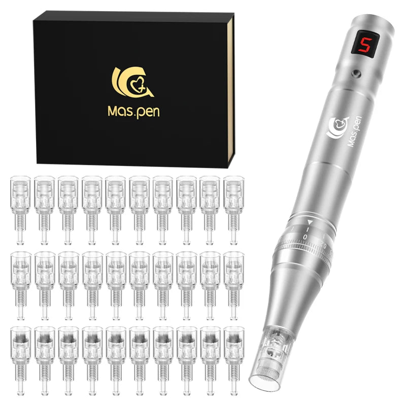Dermapen Wireless Electric Microneedling Derma Pen med 30 utbytbara nålpatroner - 24 Timmar Deals
