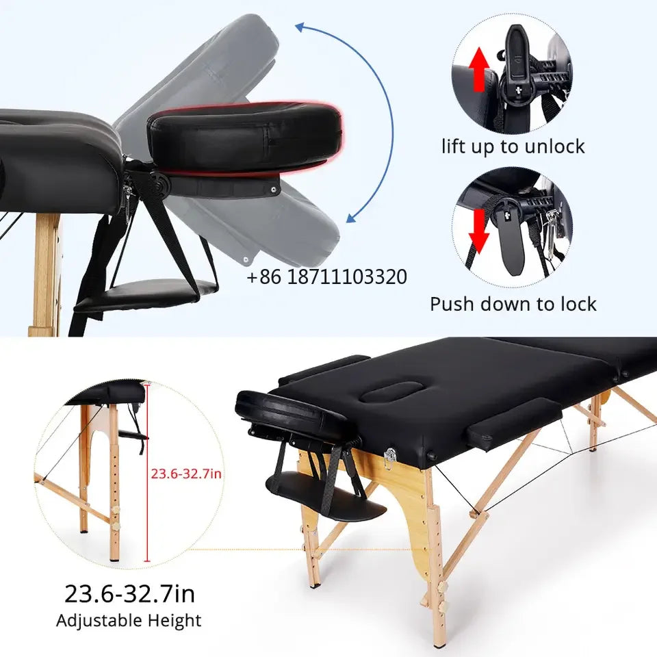 Svart Färg Massagesäng Multifunktionell Skönhetssalong Massagesäng Spasäng - 24 Timmar Deals
