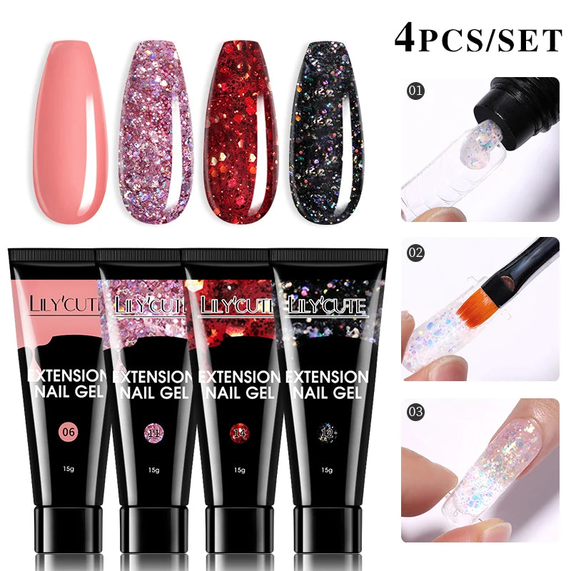 15ml Polygel Nail Extension Set - 24 Timmar Deals