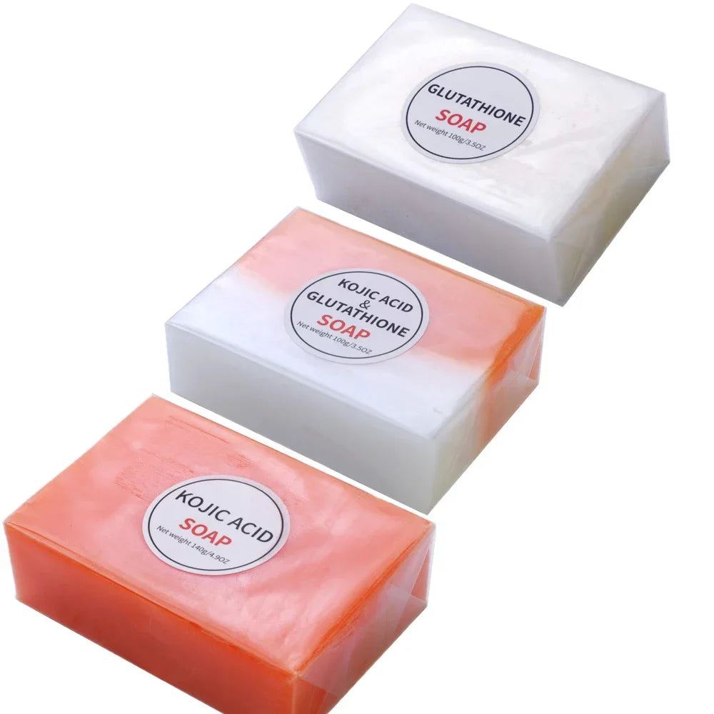 Kojic Acid Soap 3pcs Pack  Dark Black Skin Lightening Soap Hand Made Glutathione Soap Skin Bleaching & Brightening - 24 Timmar Deals