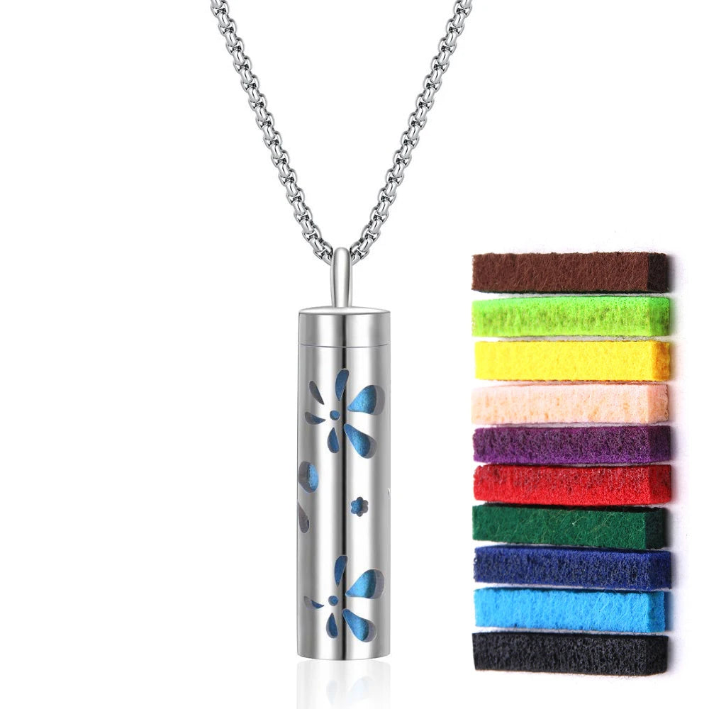 Aromaterapi Halsband Diffuser hänge 316L medaljong i rostfritt stål - 24 Timmar Deals