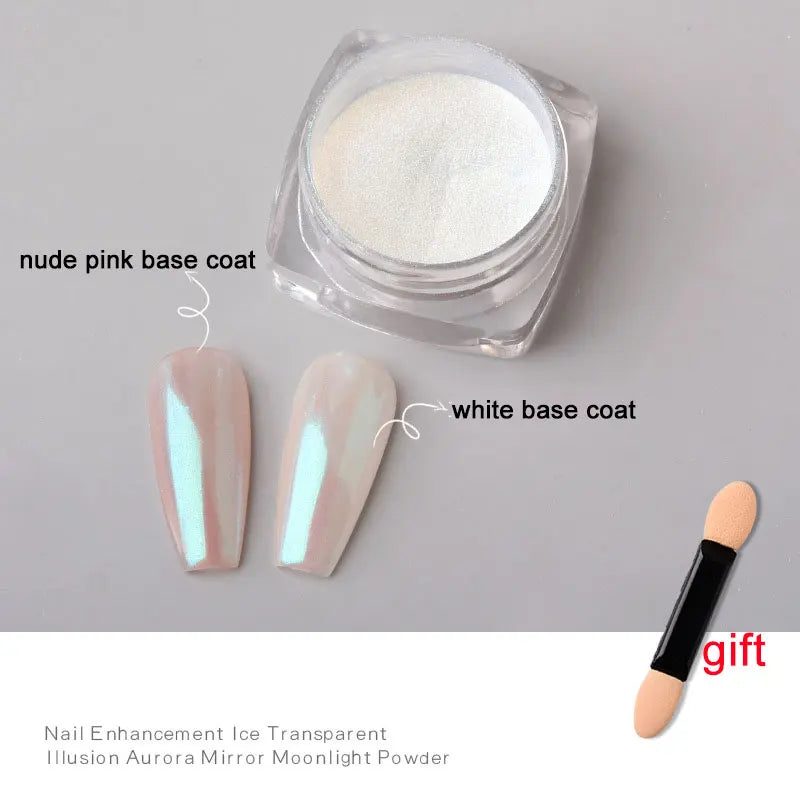 1 burk Plätering Aurora Chrome Nail Powder Högglans Moonlight Mirror Fint Glitter Pigment Aurora Pearl - 24 Timmar Deals