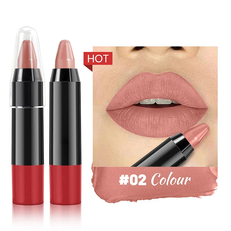 8 färger Velvet Matte Lipsticks Non-stick Cup vattentålig Moisturizing Lasting Lip Stick Lip liner - 24 Timmar Deals