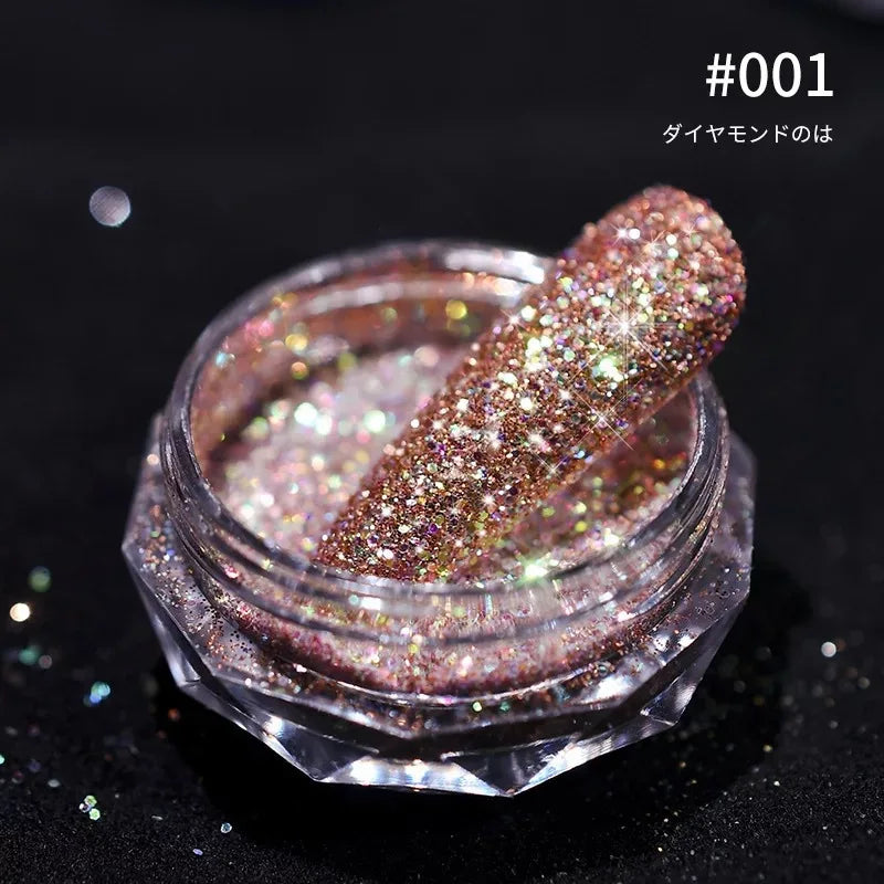 Holographic Nail Powder Net-2g Chrome Laser Mirror Glitter - 24 Timmar Deals