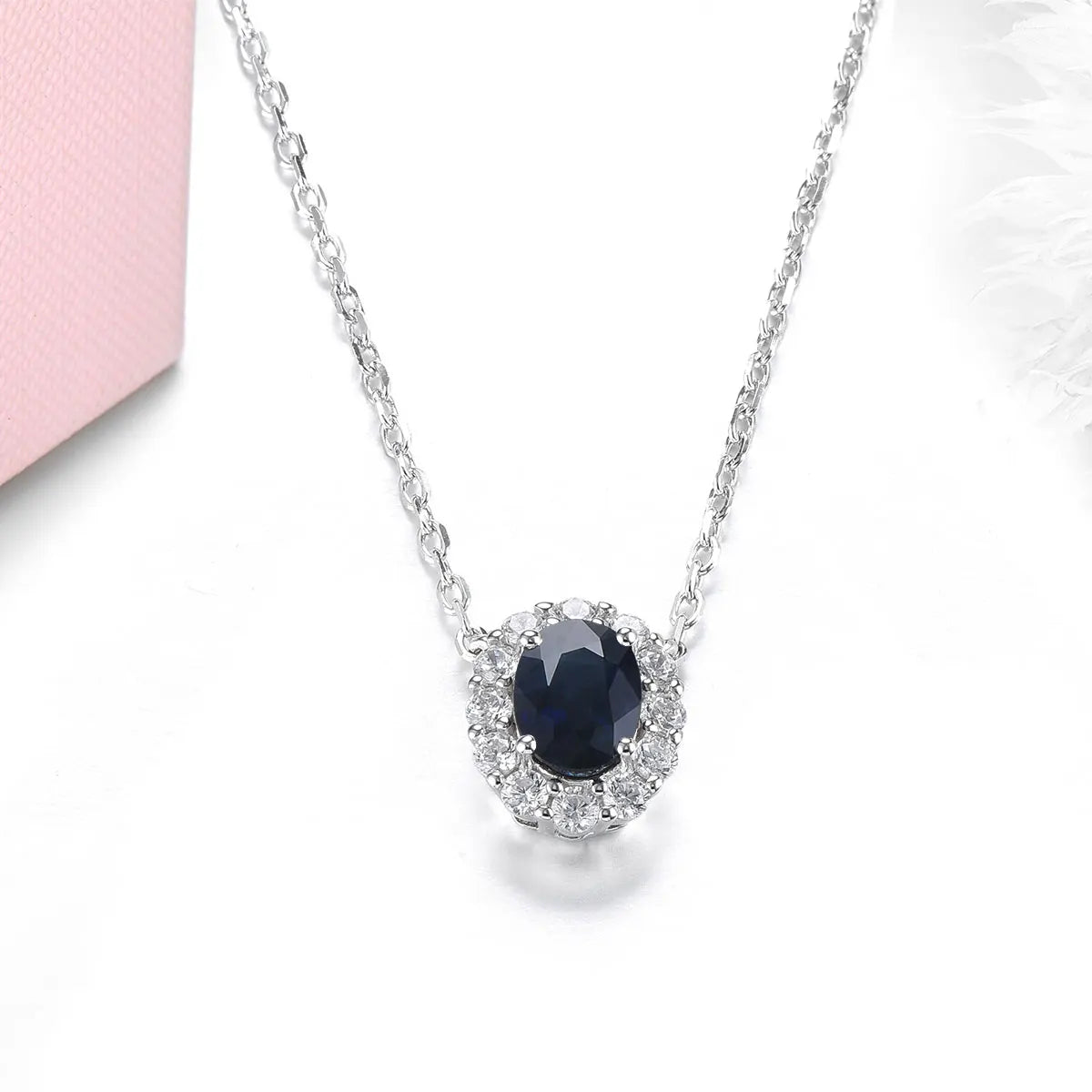 Naturlig blå safir sterling silver hängen 0,95 karat äkta ädelsten - 24 Timmar Deals