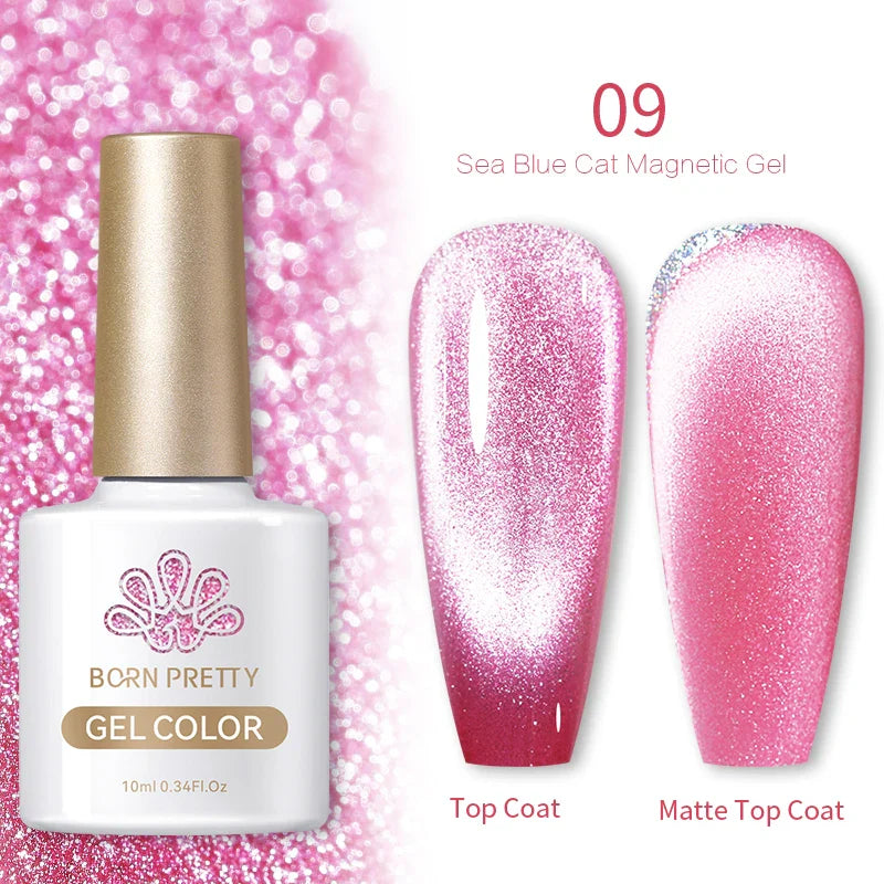 Reflekterande Cat Magnetic Gellack 10ML Silver Shinning Glitter Vernis Semi Permanent Soak Off Magnetic UV Gel - 24 Timmar Deals