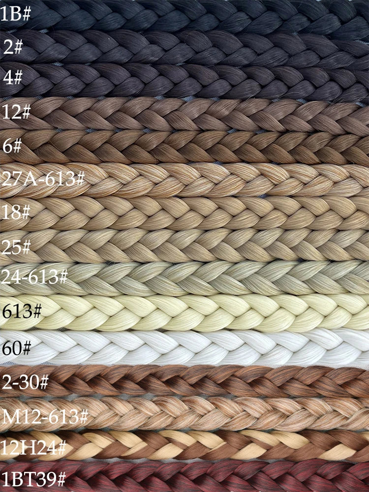 Ponytail Extensions Syntetiska boxningsflätor lindade Chignon-svans med gummiband Hårring 34" - 24 Timmar Deals