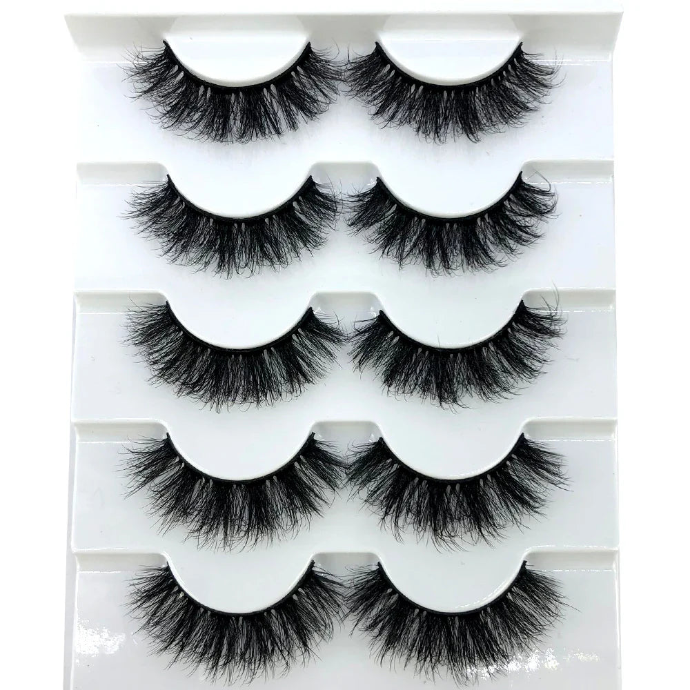 5 par Fransar Mink Fransar Faux ögonfransar Mink lösögonfransar - 24 Timmar Deals
