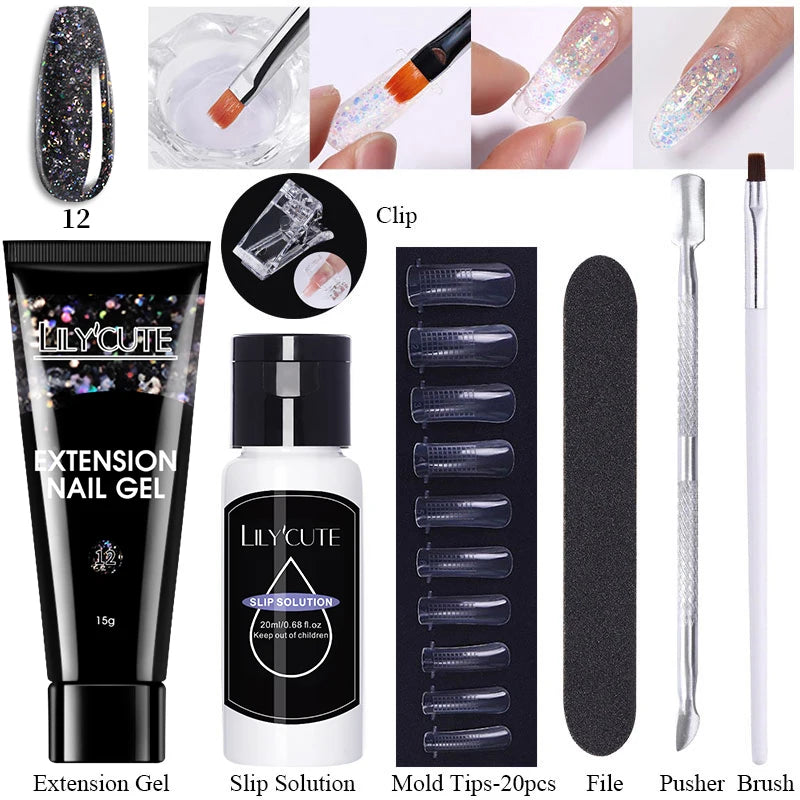 15ml Polygel Nail Extension Set - 24 Timmar Deals