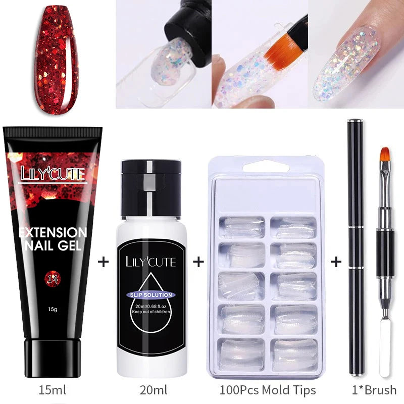 15ml Polygel Nail Extension Set - 24 Timmar Deals